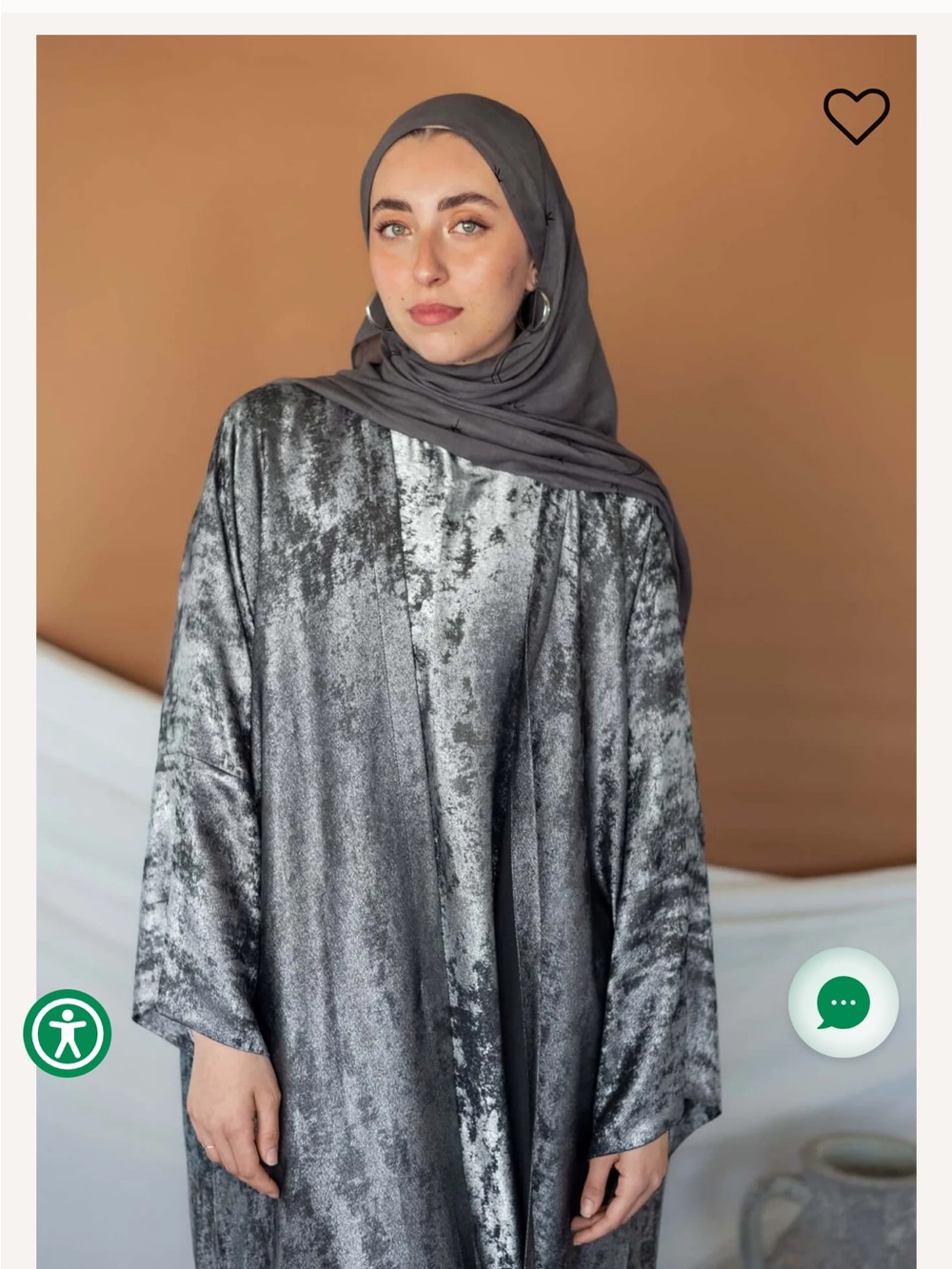 Vela Metallic Black Abaya 2-Piece